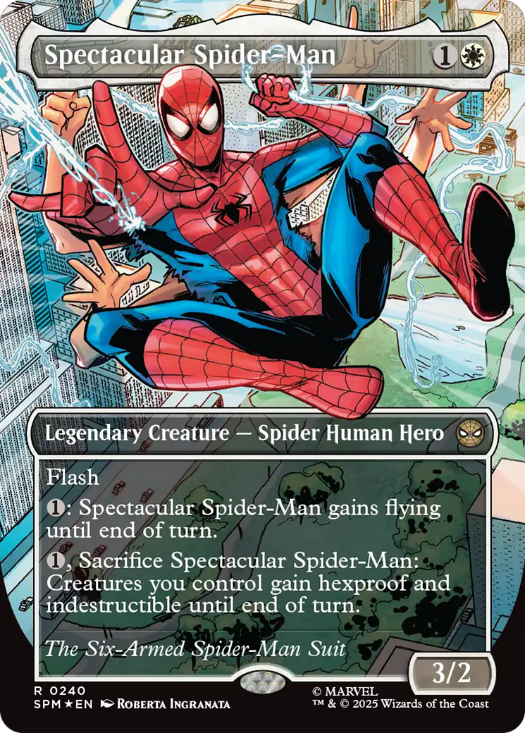 Spectacular Spider-Man (0240) (Borderless) (Textured Foil) [Marvel's Spider-Man] | Exor Games New Glasgow