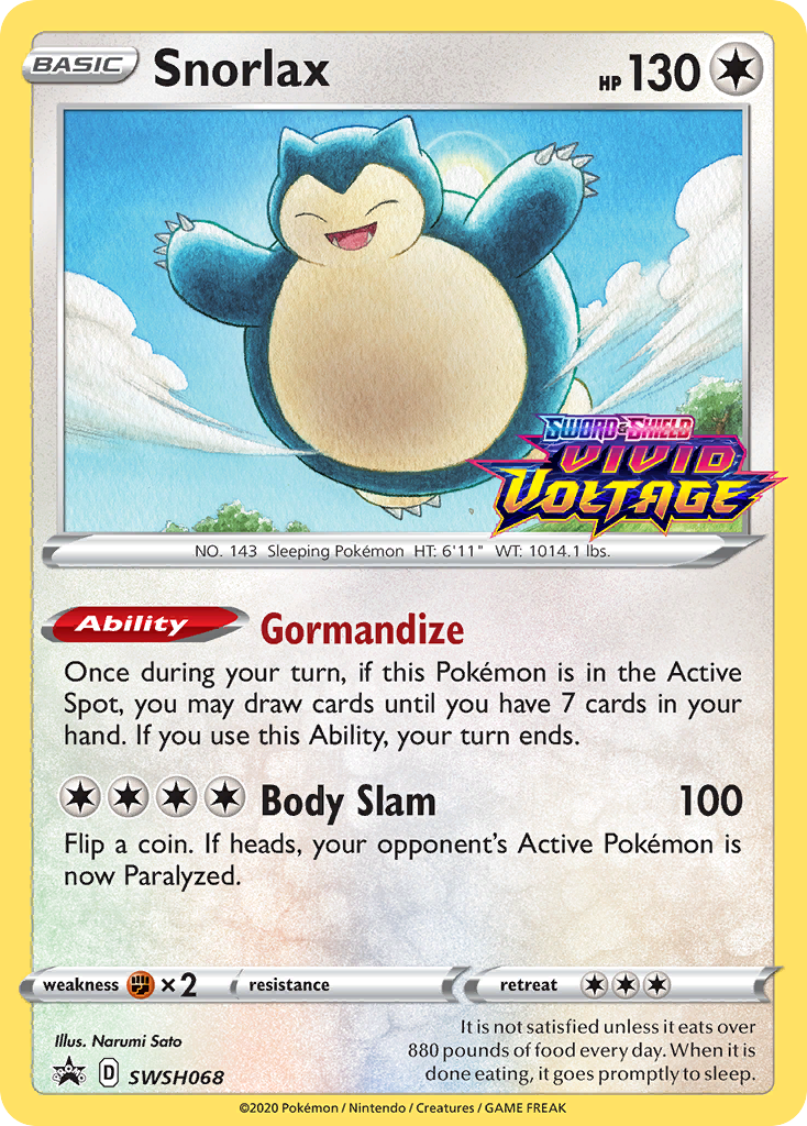 Snorlax (SWSH068) (Prerelease Promo) [Sword & Shield: Black Star Promos] | Exor Games New Glasgow