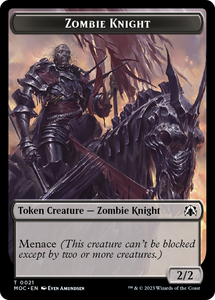 Zombie Knight // Human (6) Double-Sided Token [March of the Machine Commander Tokens] | Exor Games New Glasgow