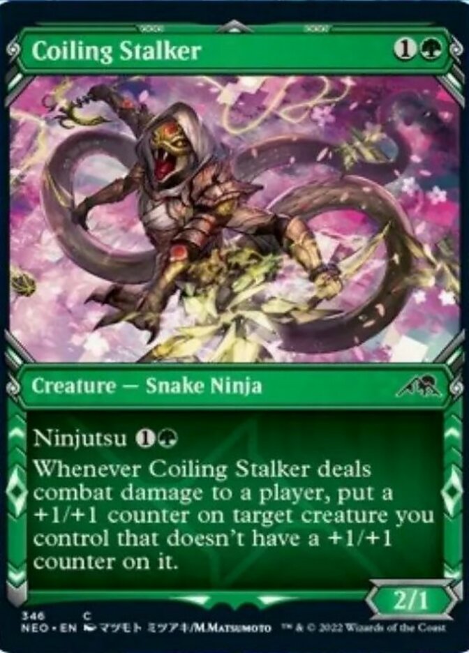 Coiling Stalker (Showcase Ninja) [Kamigawa: Neon Dynasty] | Exor Games New Glasgow