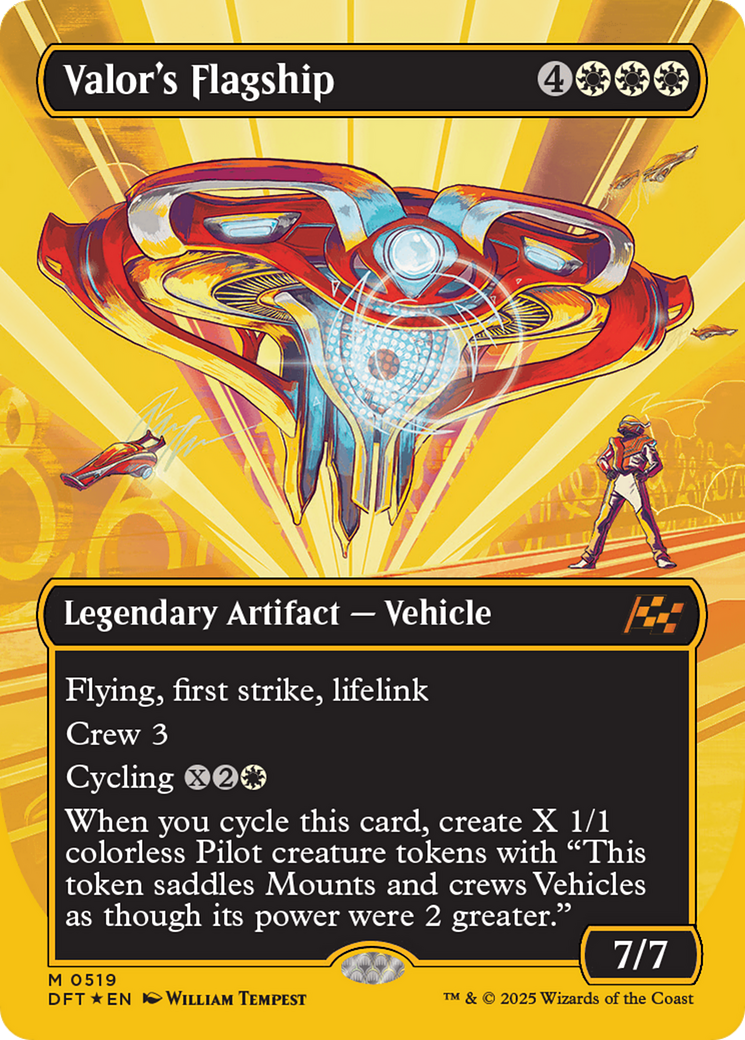 Valor's Flagship (Borderless) (First-Place Foil) [Aetherdrift] | Exor Games New Glasgow