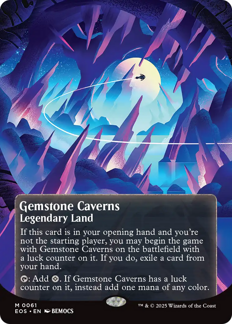 Gemstone Caverns (0061) (Borderless) [Edge of Eternities: Stellar Sights] | Exor Games New Glasgow