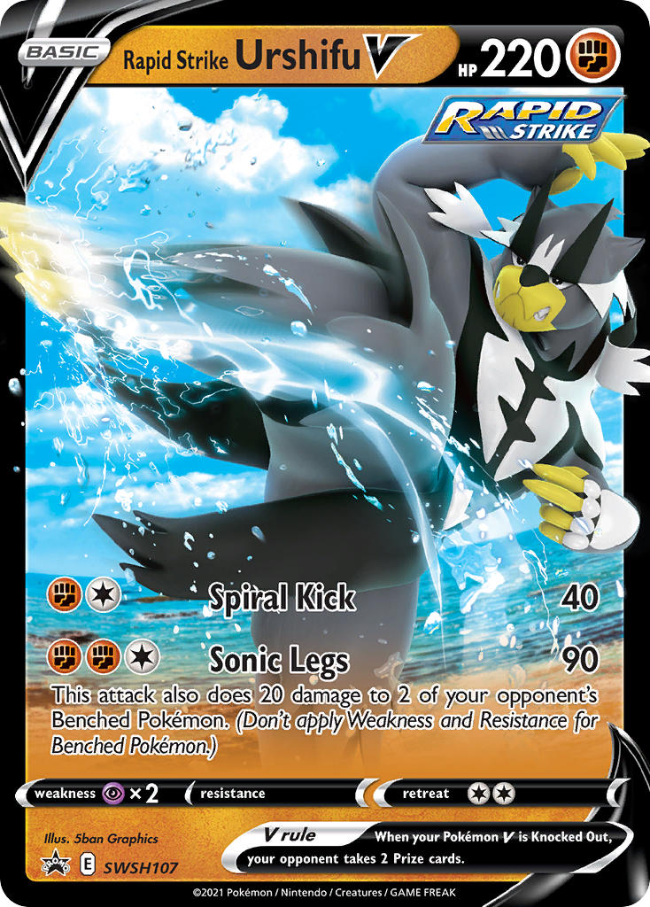 Rapid Strike Urshifu V (SWSH107) (Jumbo Card) [Sword & Shield: Black Star Promos] | Exor Games New Glasgow