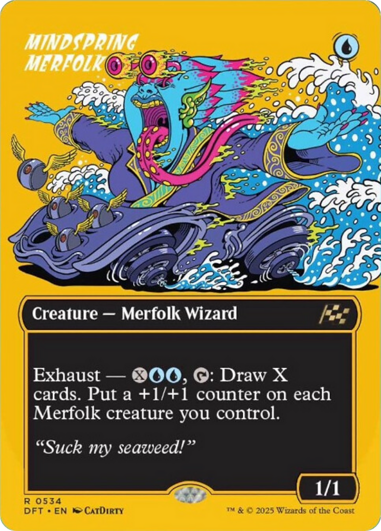 Mindspring Merfolk (Borderless) (First-Place Foil) [Aetherdrift] | Exor Games New Glasgow