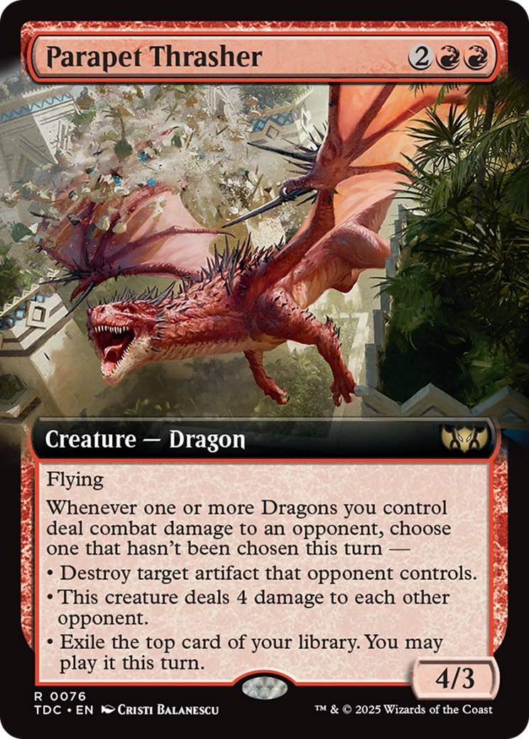 Parapet Thrasher (Extended Art) [Tarkir: Dragonstorm Commander] | Exor Games New Glasgow