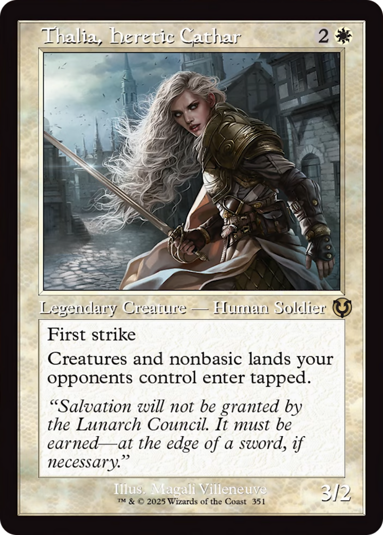 Thalia, Heretic Cathar (Retro Frame) [Innistrad Remastered] | Exor Games New Glasgow