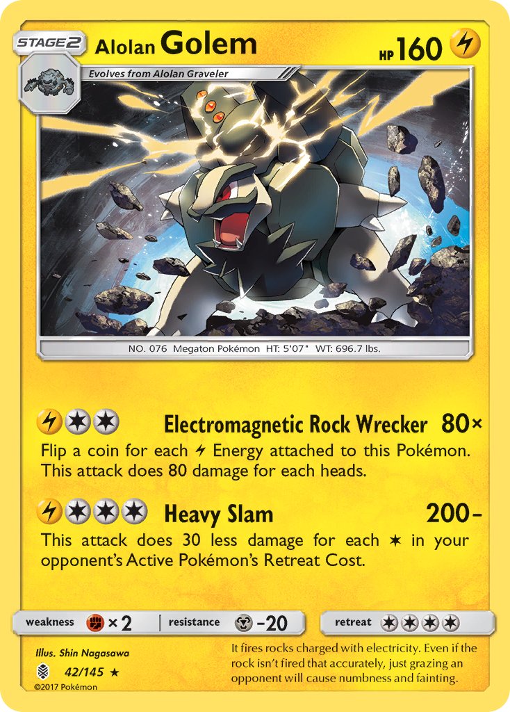 Alolan Golem (42/145) (Cosmos Holo) (Blister Exclusive) [Sun & Moon: Guardians Rising] | Exor Games New Glasgow