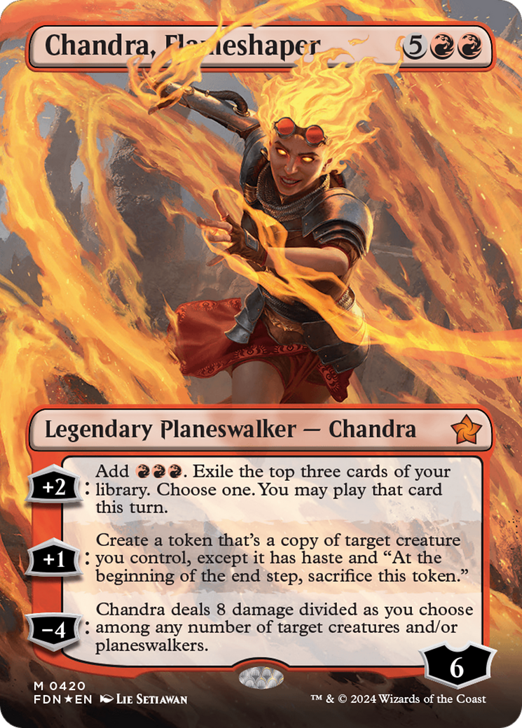 Chandra, Flameshaper (Borderless) (Mana Foil) [Foundations] | Exor Games New Glasgow