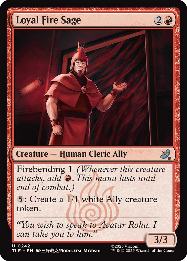 Loyal Fire Sage [Avatar: The Last Airbender: Eternal-Legal] | Exor Games New Glasgow
