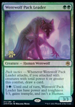 Werewolf Pack Leader [Dungeons & Dragons: Adventures in the Forgotten Realms Prerelease Promos] | Exor Games New Glasgow