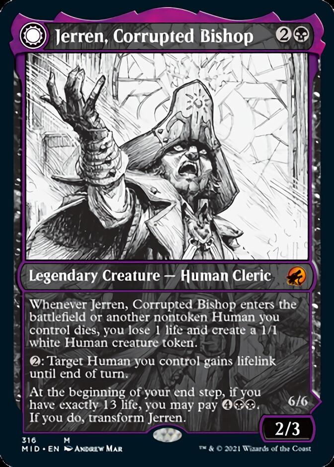 Jerren, Corrupted Bishop // Ormendahl, the Corrupted (Showcase Eternal Night) [Innistrad: Midnight Hunt] | Exor Games New Glasgow