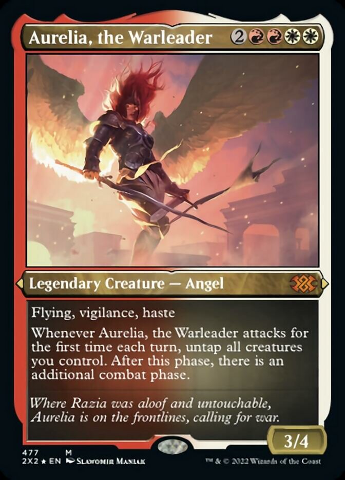 Aurelia, the Warleader (Foil Etched) [Double Masters 2022] | Exor Games New Glasgow