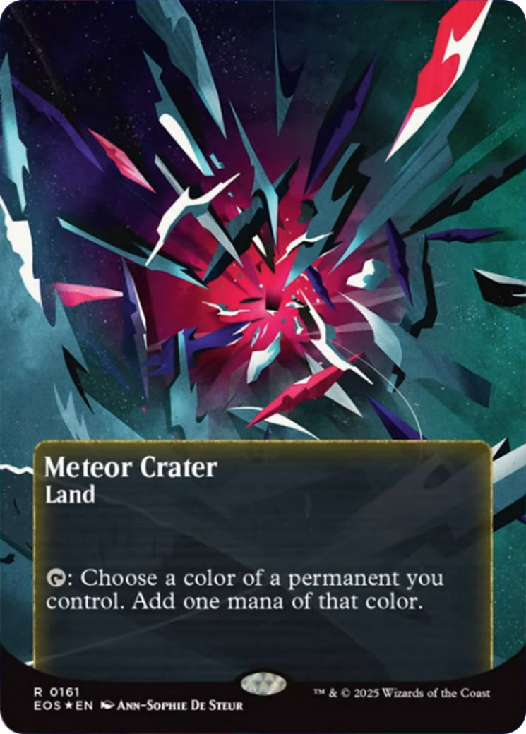 Meteor Crater (0161) (Borderless) (Galaxy Foil) [Edge of Eternities: Stellar Sights] | Exor Games New Glasgow