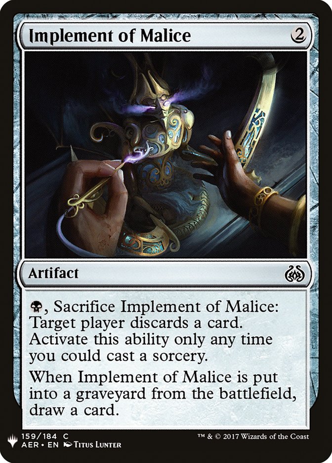 Implement of Malice [Mystery Booster] | Exor Games New Glasgow