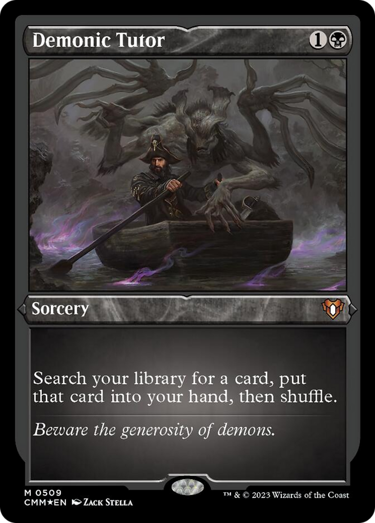 Demonic Tutor (Foil Etched) [Commander Masters] | Exor Games New Glasgow