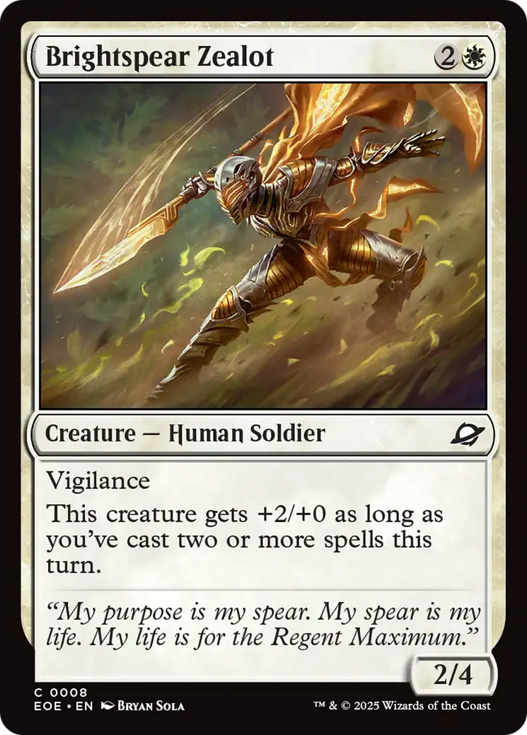 Brightspear Zealot [Edge of Eternities] | Exor Games New Glasgow