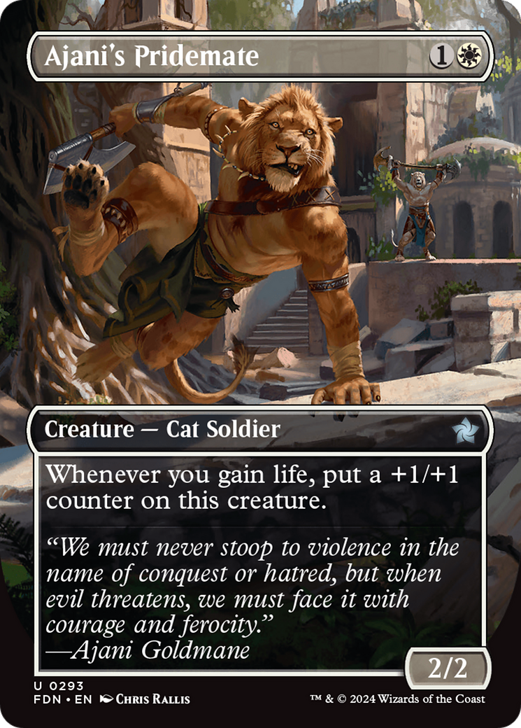 Ajani's Pridemate (Borderless) [Foundations] | Exor Games New Glasgow