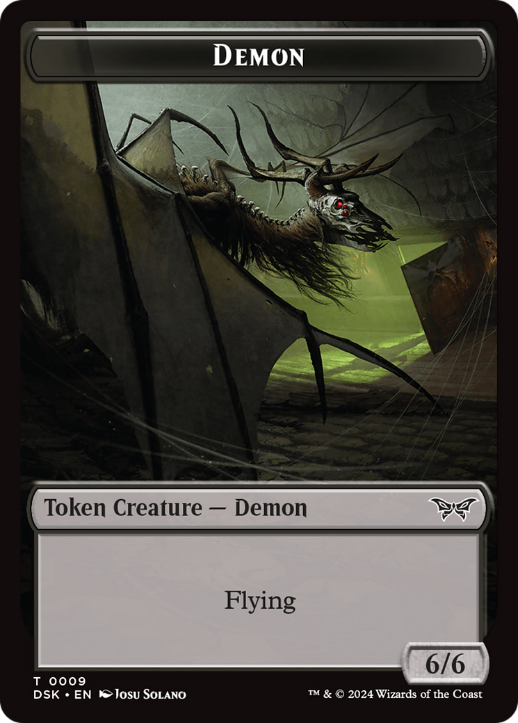 Demon // Manifest Double-Sided Token [Duskmourn: House of Horror Tokens] | Exor Games New Glasgow