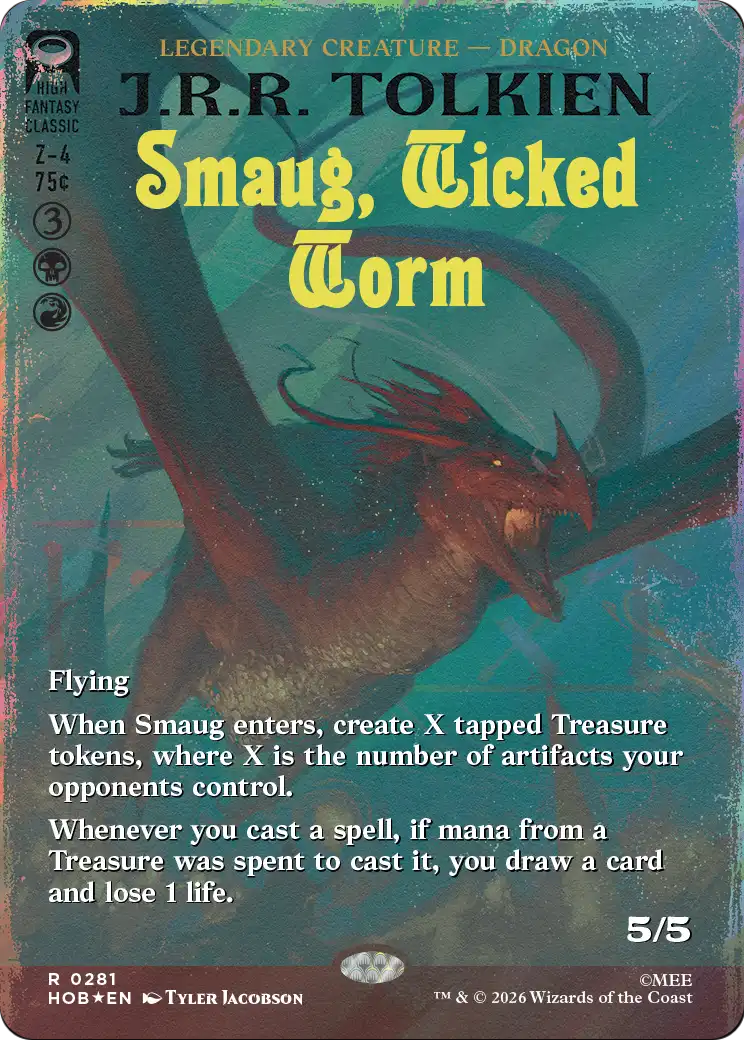 Smaug, Wicked Worm (Borderless) (Surge Foil) [The Hobbit] | Exor Games New Glasgow
