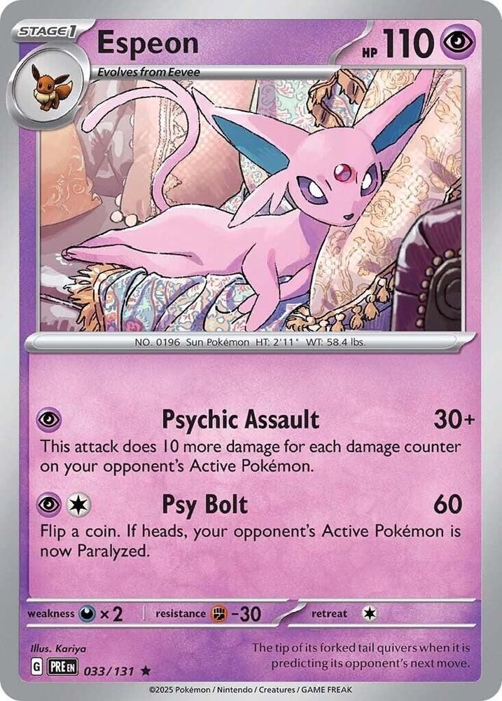 Espeon (033/131) [Scarlet & Violet: Prismatic Evolutions] | Exor Games New Glasgow