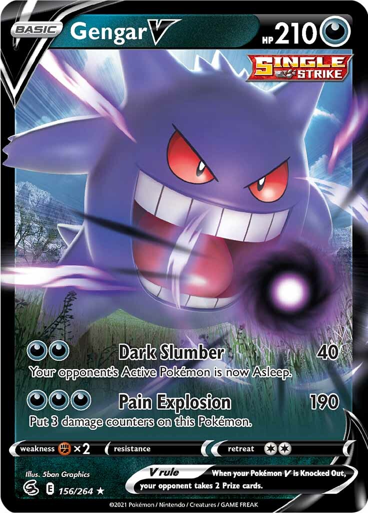 Gengar V (156/264) [Sword & Shield: Fusion Strike] | Exor Games New Glasgow