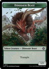 Dinosaur Beast // Dinosaur Double-Sided Token [The Lost Caverns of Ixalan Commander Tokens] | Exor Games New Glasgow