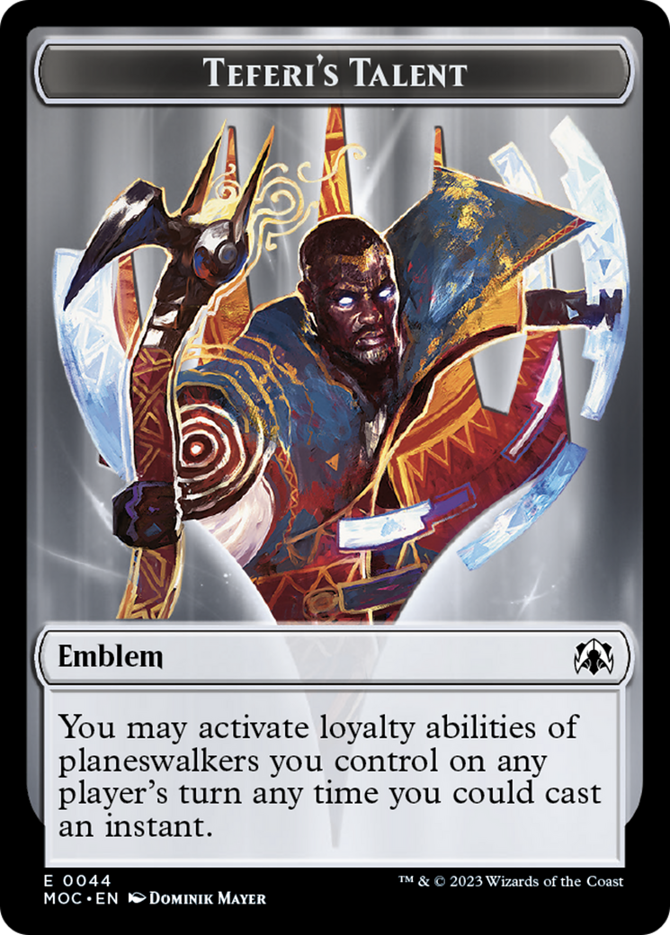 Phyrexian Myr // Teferi's Talent Emblem Double-Sided Token [March of the Machine Tokens] | Exor Games New Glasgow