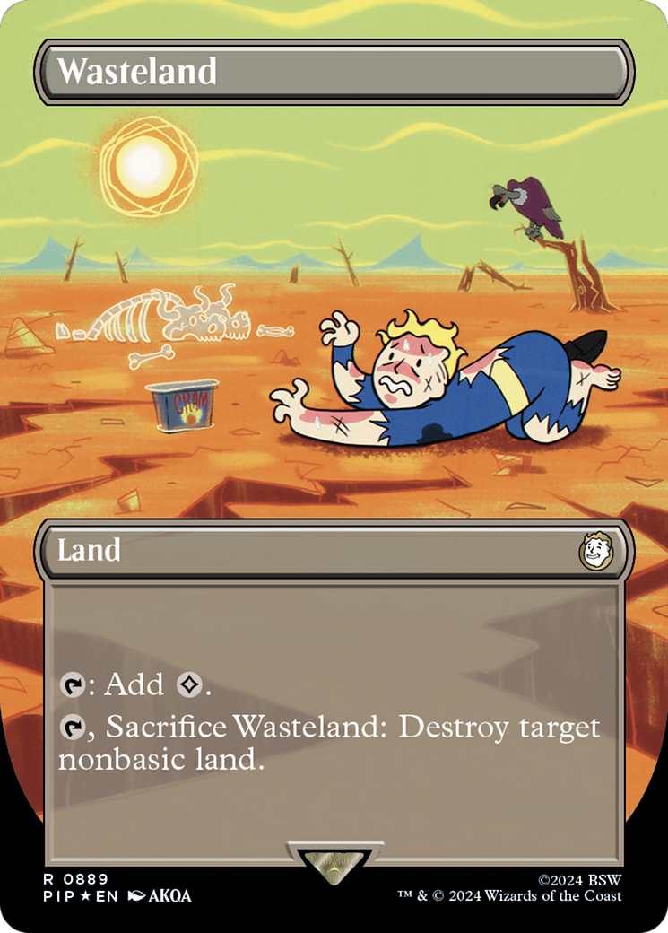 Wasteland (Borderless) (Surge Foil) [Fallout] | Exor Games New Glasgow