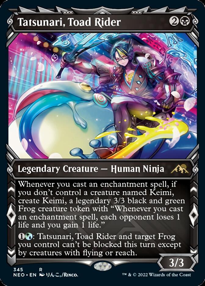 Tatsunari, Toad Rider (Showcase Ninja) [Kamigawa: Neon Dynasty] | Exor Games New Glasgow