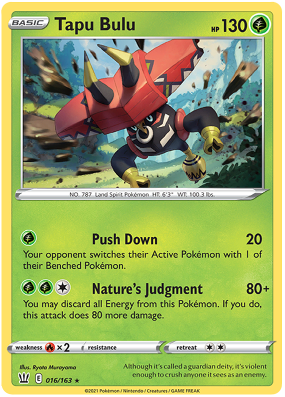 Tapu Bulu (016/163) (Theme Deck Exclusive) [Sword & Shield: Battle Styles] | Exor Games New Glasgow