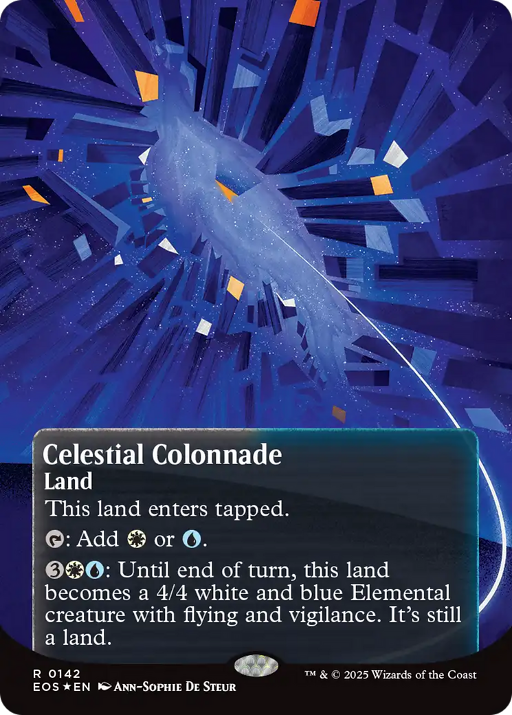 Celestial Colonnade (0142) (Borderless) (Galaxy Foil) [Edge of Eternities: Stellar Sights] | Exor Games New Glasgow