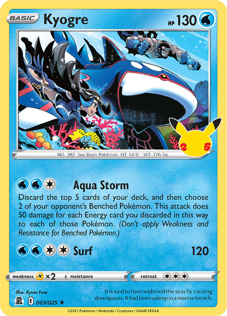 Kyogre (003/025) [Celebrations: 25th Anniversary] | Exor Games New Glasgow