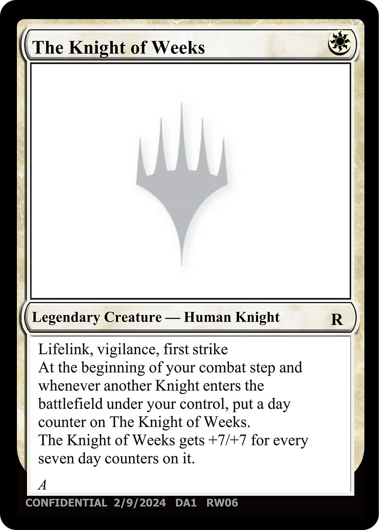 The Knight of Weeks [Unknown Event] | Exor Games New Glasgow