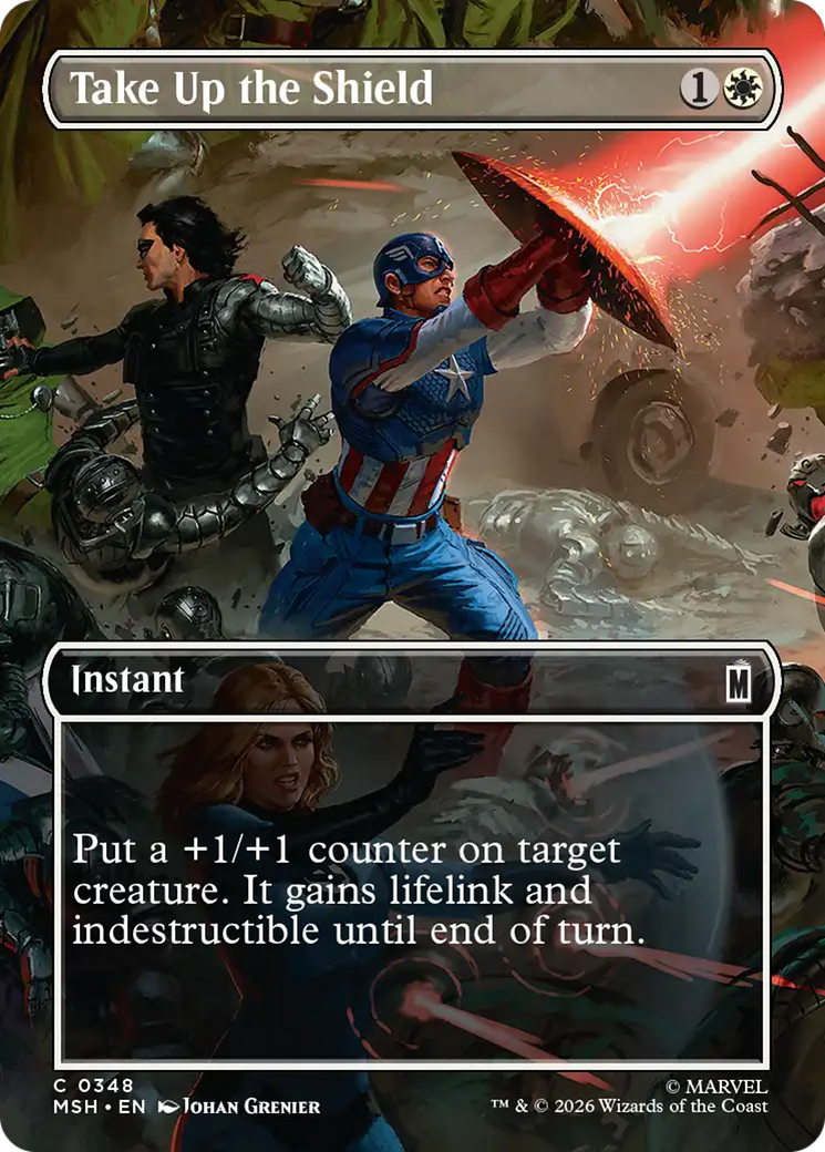 Take Up the Shield (Borderless) [Marvel Super Heroes] | Exor Games New Glasgow