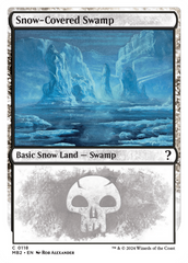 Snow-Covered Swamp (White Border) [Mystery Booster 2] | Exor Games New Glasgow