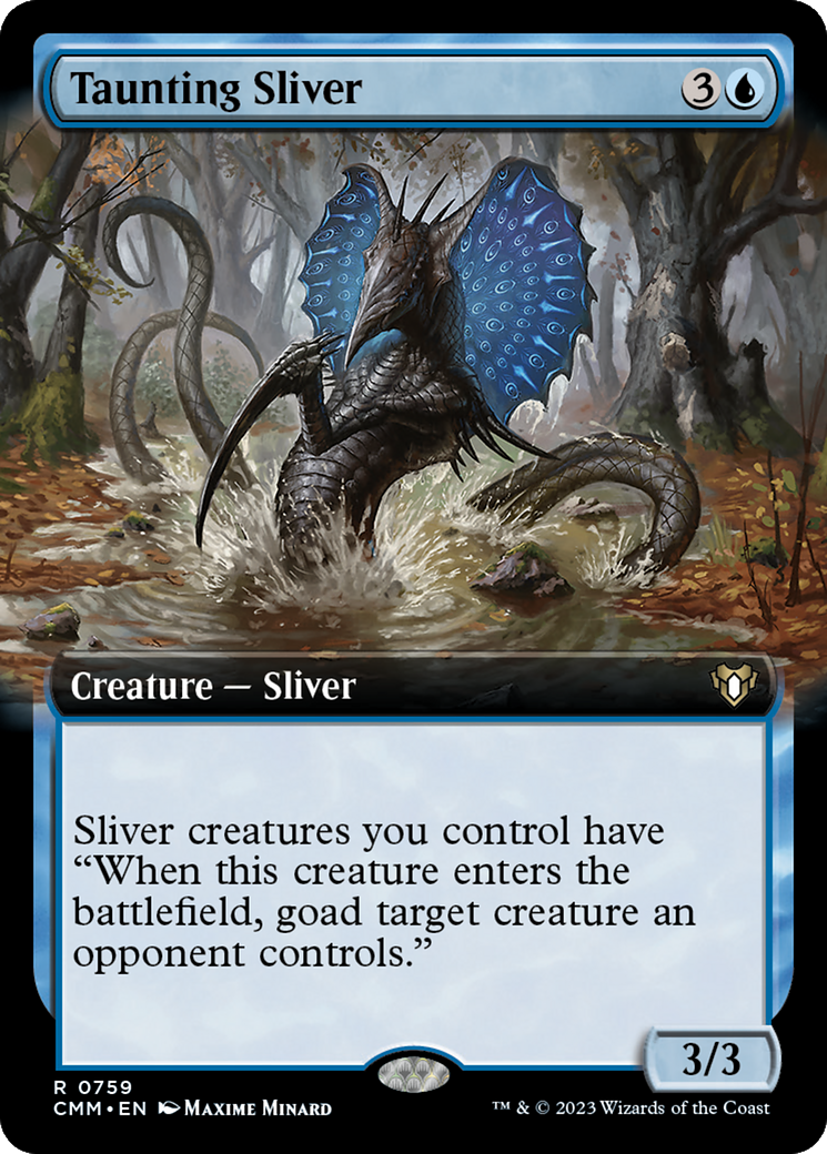 Taunting Sliver (Extended Art) [Commander Masters] | Exor Games New Glasgow