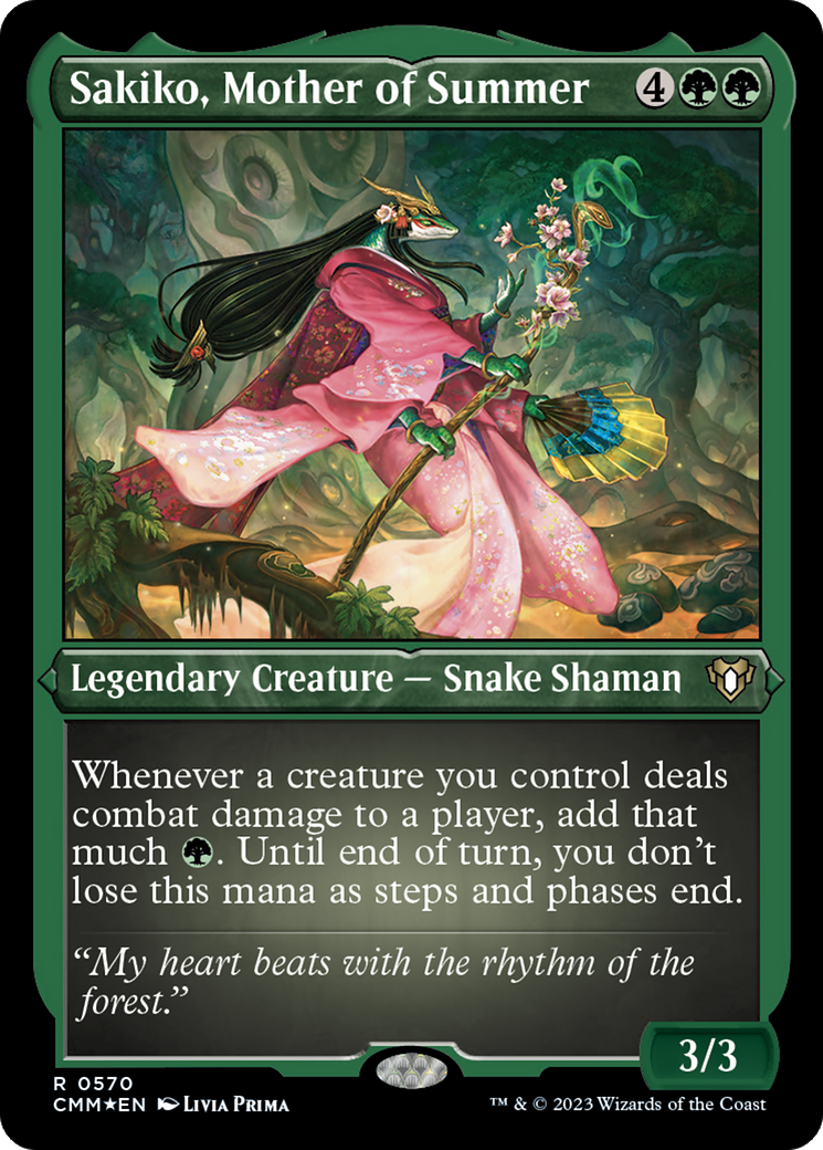 Sakiko, Mother of Summer (Foil Etched) [Commander Masters] | Exor Games New Glasgow