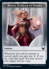Fractal // Rowan, Scholar of Sparks Emblem Double-Sided Token [Strixhaven: School of Mages Tokens] | Exor Games New Glasgow