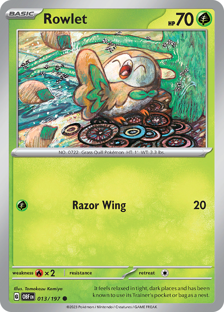 Rowlet (013/197) [Scarlet & Violet: Obsidian Flames] | Exor Games New Glasgow