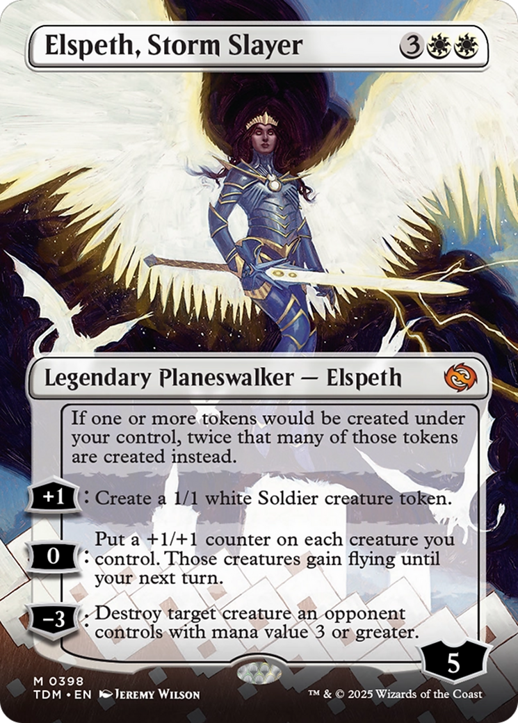 Elspeth, Storm Slayer (Borderless) [Tarkir: Dragonstorm] | Exor Games New Glasgow