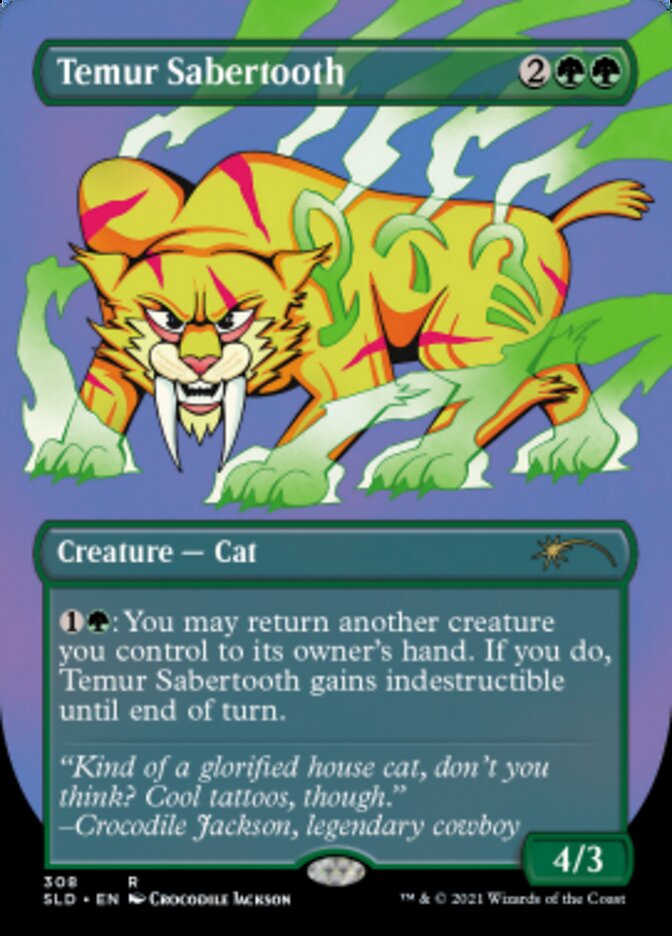 Temur Sabertooth (Borderless) [Secret Lair Drop Series] | Exor Games New Glasgow