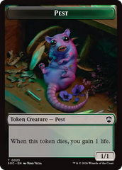 Saproling // Pest (0023) Double-Sided Token [Secrets of Strixhaven Commander Tokens] | Exor Games New Glasgow