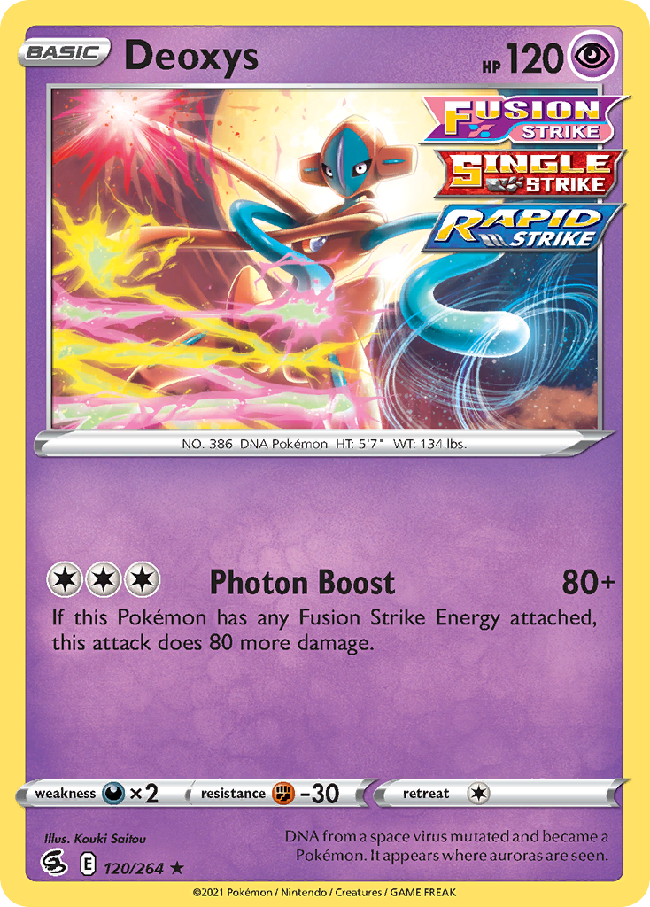 Deoxys (120/264) (Theme Deck Exclusive) [Sword & Shield: Fusion Strike] | Exor Games New Glasgow