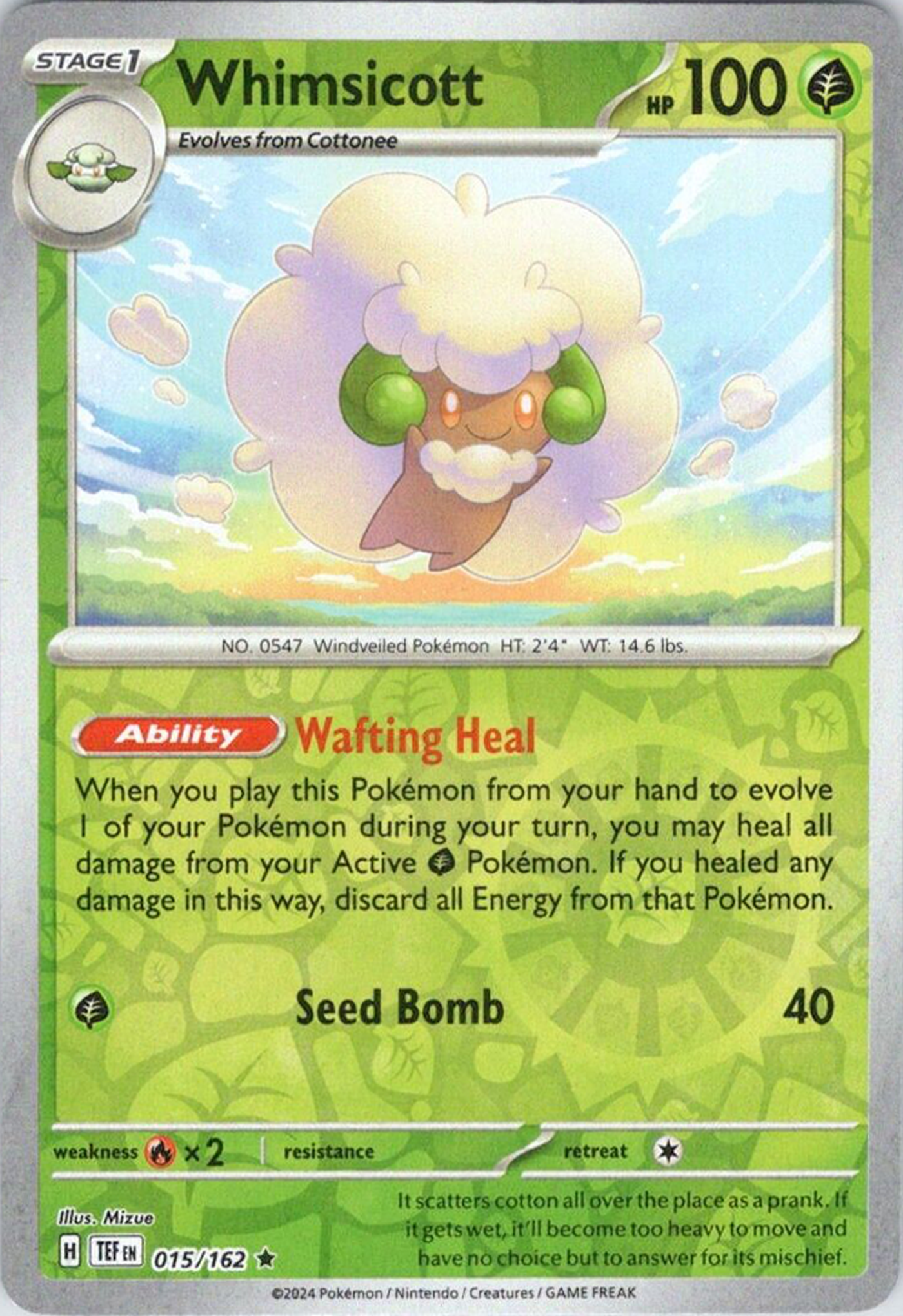 Whimsicott (015/162) [Scarlet & Violet: Temporal Forces] | Exor Games New Glasgow