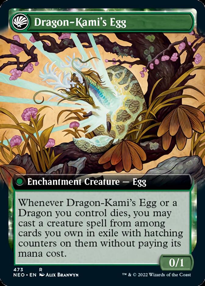 The Dragon-Kami Reborn // Dragon-Kami's Egg (Extended Art) [Kamigawa: Neon Dynasty] | Exor Games New Glasgow