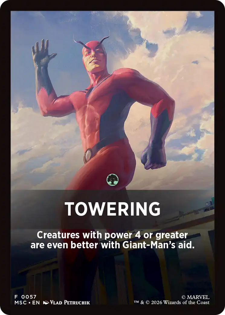Towering Theme Card [Marvel Super Heroes Commander] | Exor Games New Glasgow