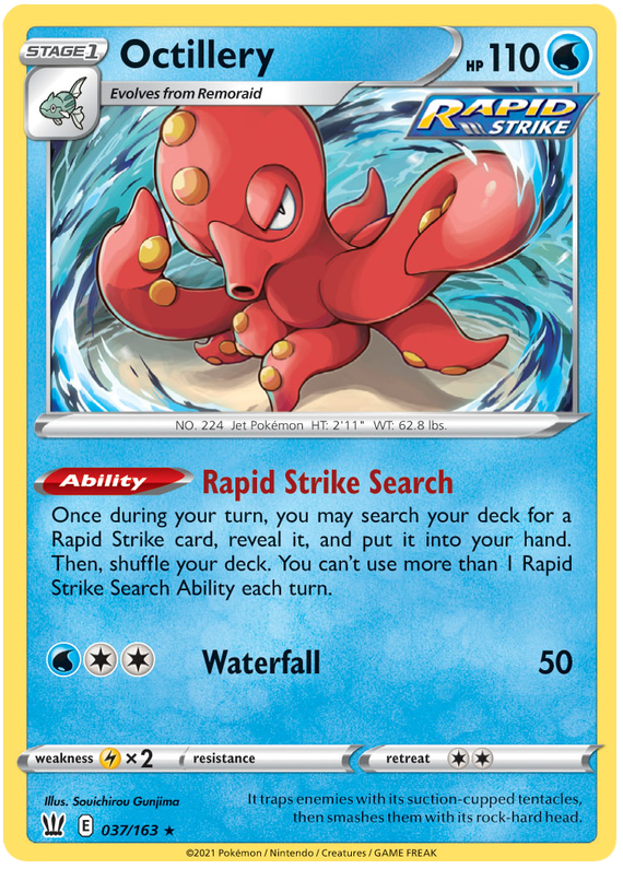 Octillery (037/163) (Theme Deck Exclusive) [Sword & Shield: Battle Styles] | Exor Games New Glasgow