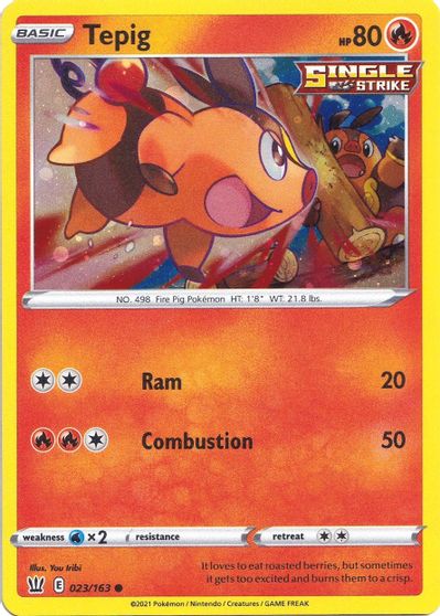 Tepig (023/163) (Cosmos Holo) [Sword & Shield: Battle Styles] | Exor Games New Glasgow