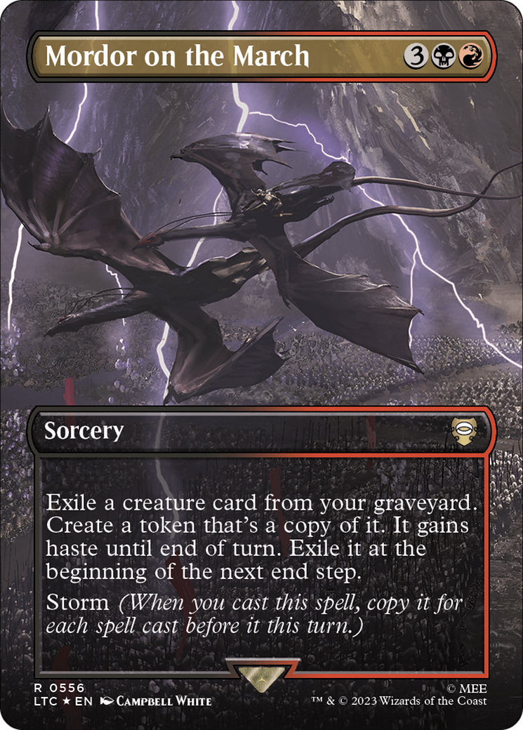 Mordor on the March (Borderless) (Surge Foil) [The Lord of the Rings: Tales of Middle-Earth Commander] | Exor Games New Glasgow
