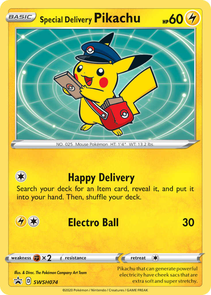 Special Delivery Pikachu (SWSH074) [Sword & Shield: Black Star Promos] | Exor Games New Glasgow